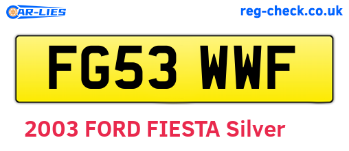 FG53WWF are the vehicle registration plates.
