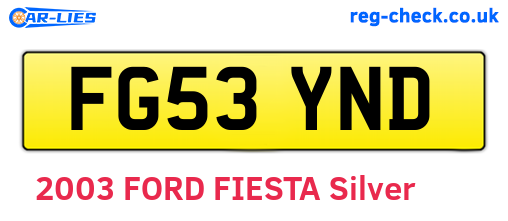 FG53YND are the vehicle registration plates.