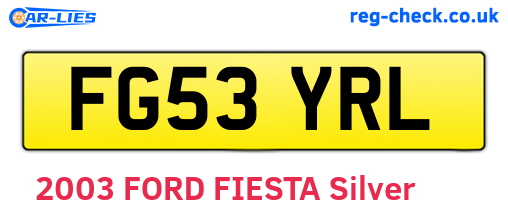 FG53YRL are the vehicle registration plates.