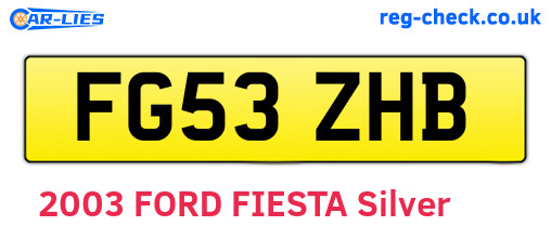 FG53ZHB are the vehicle registration plates.