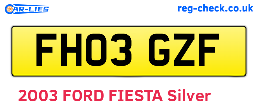 FH03GZF are the vehicle registration plates.