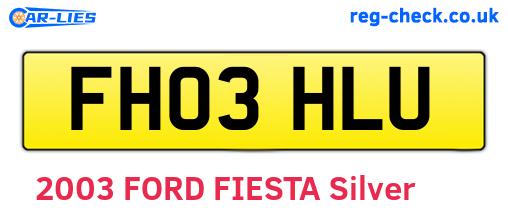FH03HLU are the vehicle registration plates.