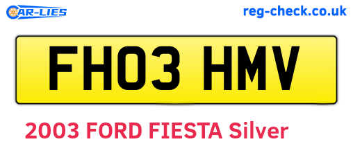 FH03HMV are the vehicle registration plates.