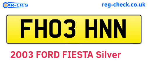 FH03HNN are the vehicle registration plates.
