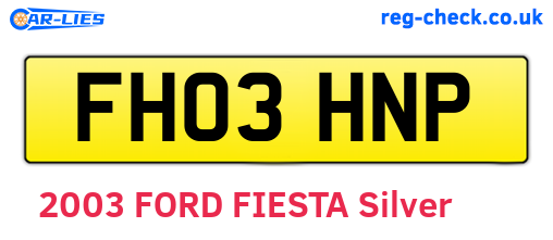 FH03HNP are the vehicle registration plates.