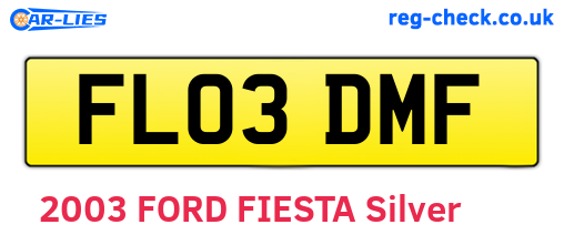 FL03DMF are the vehicle registration plates.