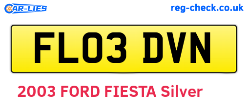 FL03DVN are the vehicle registration plates.