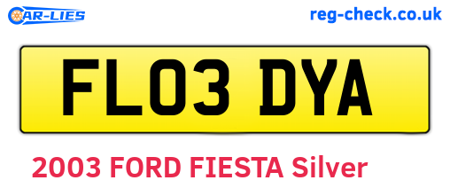 FL03DYA are the vehicle registration plates.