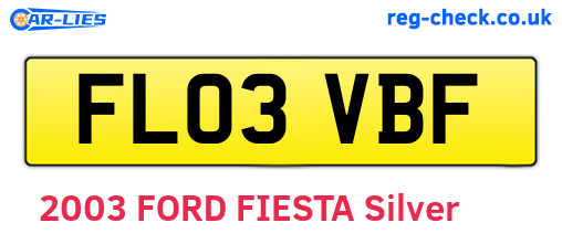 FL03VBF are the vehicle registration plates.