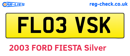 FL03VSK are the vehicle registration plates.