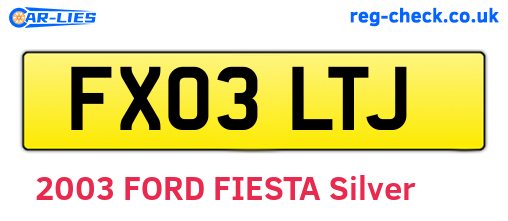 FX03LTJ are the vehicle registration plates.