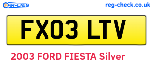 FX03LTV are the vehicle registration plates.