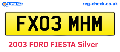 FX03MHM are the vehicle registration plates.