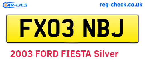 FX03NBJ are the vehicle registration plates.