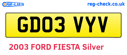 GD03VYV are the vehicle registration plates.