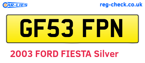 GF53FPN are the vehicle registration plates.