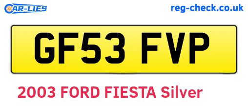 GF53FVP are the vehicle registration plates.
