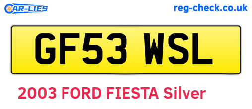 GF53WSL are the vehicle registration plates.