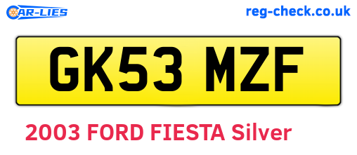 GK53MZF are the vehicle registration plates.