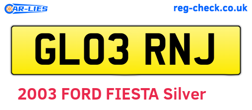 GL03RNJ are the vehicle registration plates.