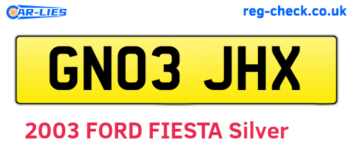 GN03JHX are the vehicle registration plates.