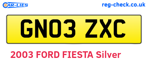 GN03ZXC are the vehicle registration plates.