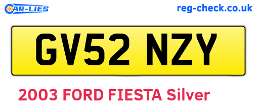GV52NZY are the vehicle registration plates.