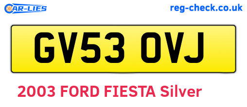GV53OVJ are the vehicle registration plates.