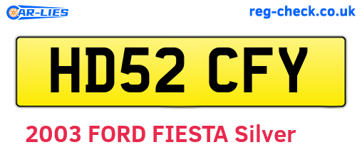 HD52CFY are the vehicle registration plates.