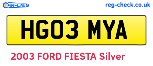 HG03MYA are the vehicle registration plates.