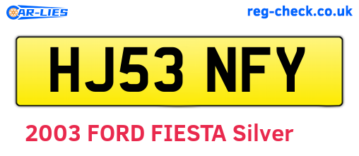 HJ53NFY are the vehicle registration plates.