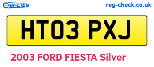 HT03PXJ are the vehicle registration plates.