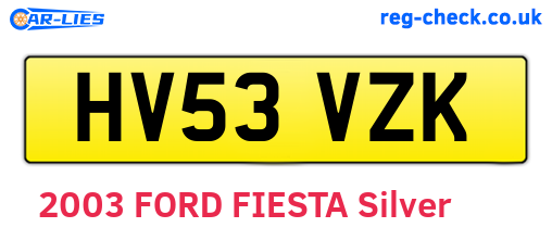 HV53VZK are the vehicle registration plates.