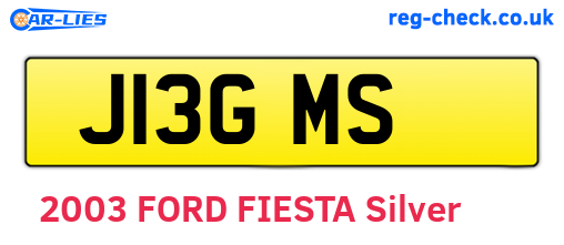 J13GMS are the vehicle registration plates.