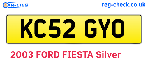 KC52GYO are the vehicle registration plates.
