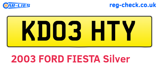 KD03HTY are the vehicle registration plates.
