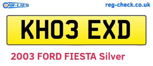 KH03EXD are the vehicle registration plates.