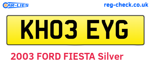 KH03EYG are the vehicle registration plates.
