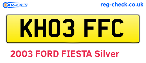 KH03FFC are the vehicle registration plates.