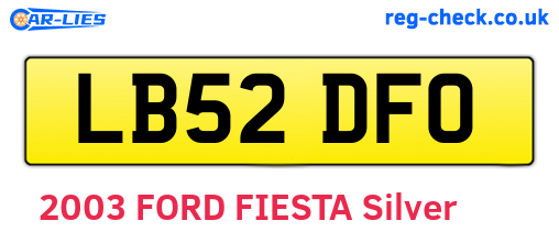 LB52DFO are the vehicle registration plates.