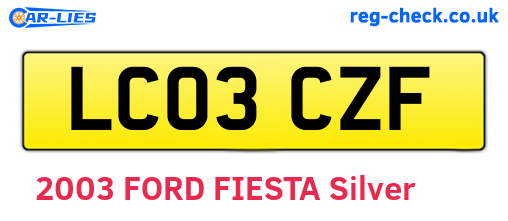 LC03CZF are the vehicle registration plates.