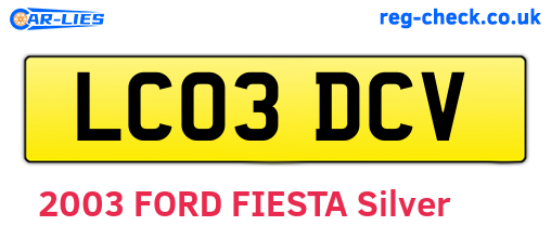 LC03DCV are the vehicle registration plates.