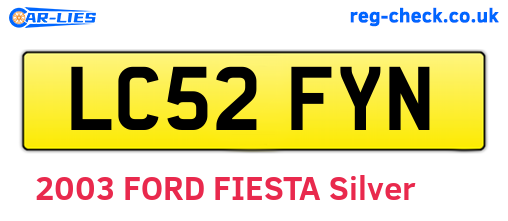 LC52FYN are the vehicle registration plates.