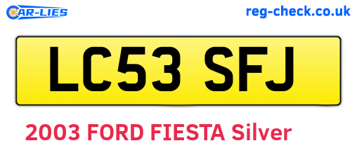 LC53SFJ are the vehicle registration plates.