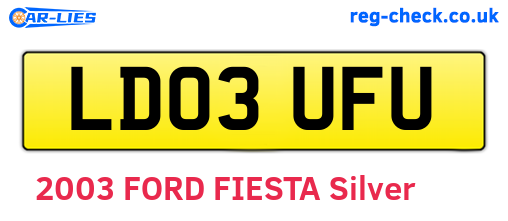 LD03UFU are the vehicle registration plates.