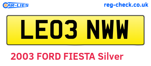 LE03NWW are the vehicle registration plates.