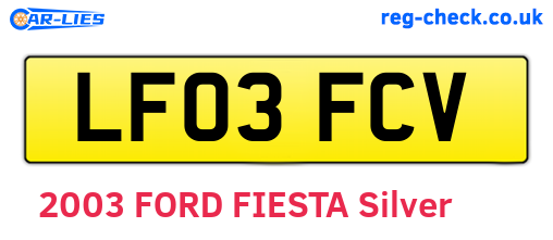 LF03FCV are the vehicle registration plates.