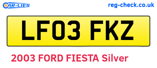 LF03FKZ are the vehicle registration plates.