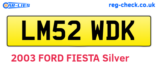 LM52WDK are the vehicle registration plates.