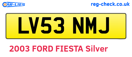 LV53NMJ are the vehicle registration plates.